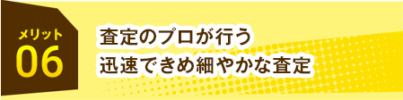 メリット06査定のプロが行う迅速できめ細やかな査定